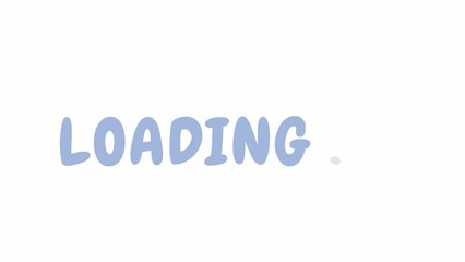 Poster - Peaceful pale blue 2D loading text animation. Chewy Regular font used, animated cartoon 4K video loader motion graphic. Tranquil colorful download process animation clip. Loading screen, ui design