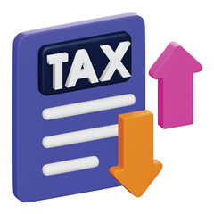 Poster - Tax return 3d rendering isometric icon.