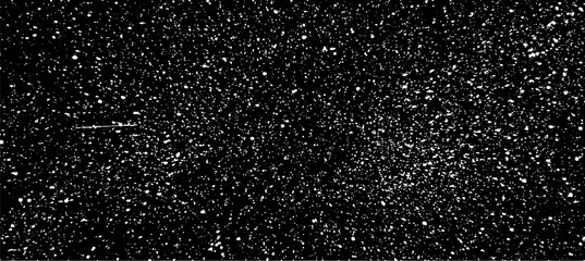 Wall Mural - Snow, stars, twinkling lights, rain drops on black background. Abstract vector noise. Small particles of debris and dust. Distressed uneven grunge texture overlay.