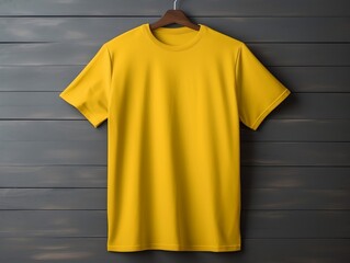 Yellow color male t-shirt mockup Generative AI