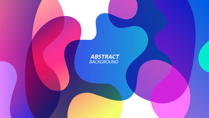 Poster - Abstract background with curved shapes. Vibrant fluid colors banner. Bright color gradient waves for creative graphic design. Vector illustration.