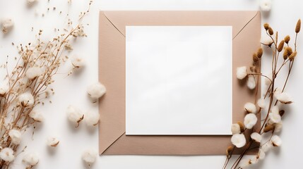 Wall Mural - White invitation card mockup