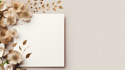 Wall Mural - White invitation card mockup