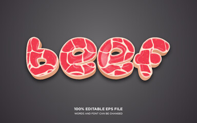 Wall Mural - Beef 3d editable text style effect	
