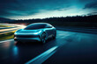 Sleek and Silent: Self-Driving Electric Car on Night Drive