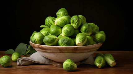 Wall Mural - brussels sprouts in a bowl