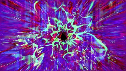 Poster - Abstract fluid tunnel. Computer generated 3d render