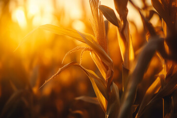 Wall Mural - Close up of plant with the sun shining in the background.