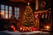 © aimenyounas - christmas tree in front of fireplace