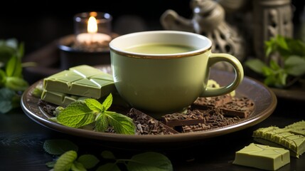 Sticker - cup of tea and cookies