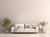 Fototapeta  - Living room wall mockup modern interior design generative ai