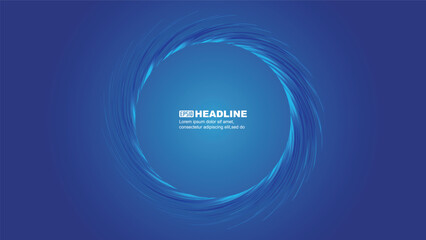 Poster - Blue luminous spiral coil on blue background
