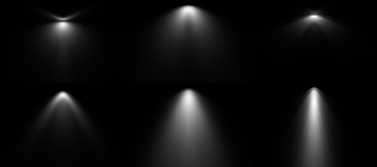 set of diverse light profiles ready to use in architecture. 3d render of light projections aka ies-l