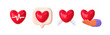 Heart and love emoji, 3d icon. Hands give heart, cardio concept, like symbol, flying heart with wings, Vector elements for social media design and mobile apps