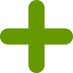 Poster - Green plus sign. Vector icon. Cross symbol of safety guidance.