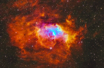 Wall Mural - bubble nebula in the cassiopeia constellation, taken with my telescope, in hubble palette.