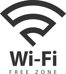 Poster - Free wi fi icon. Connection zone wifi vector symbol. Radio waves signal.