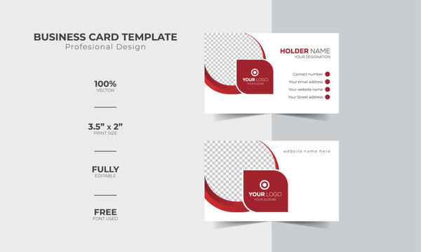 Modern and corporate simple business card design Modern presentation card with company logo Vector business card template Visiting card for business and personal use Vector illustration design