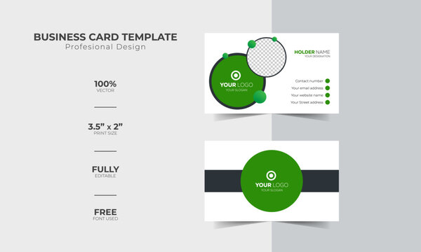 Modern and corporate simple business card design Modern presentation card with company logo Vector business card template Visiting card for business and personal use Vector illustration design