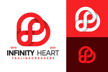 Wall Mural - Letter B infinity heart logo design vector symbol icon illustration