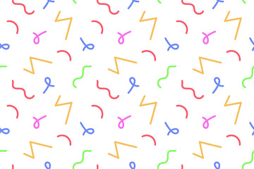 Poster - Color doodle seamless pattern. Scribble and squiggle shapes.