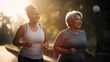 © Cris.lo Studio - Mujeres maduras haciendo ejercicio físico en un parque. Generado por IA.