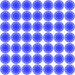 canvas print picture - quadratische fläche gefüllt mit 7x7 sehr dekorativen kreisförmigen rosetten in blauer farbe