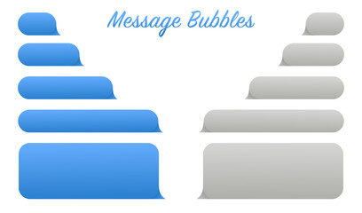 Poster - Message bubble chat vector. Chat box message bubbles vector icon template. Messages for messenger chat for website. Vector illustration