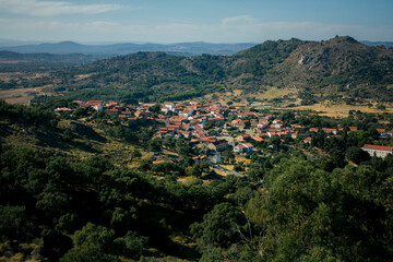 Sticker - View of the valley with the houses of Monsanto village known as the most Portuguese village of Portugal.