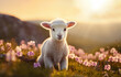 © giedriius - Portrait of a cute little lamb in a meadow