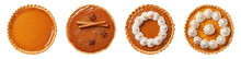 Pumpkin open pies isolated on transparent background