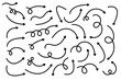 © Maksim - Curved arrows. Set of vector hand drawn zigzag arrows. Collection of pointers. Vector illustration.