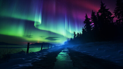 aurora northern light pink and blue phenomenon fantasy galaxy cosmos
