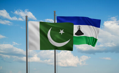 Lesotho and Pakistan flag