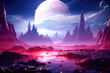 Epic otherworlds: fantastic unreal view of alien terrain