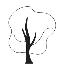 Fototapete - Tree monochrome flat vector object. Editable black and white thin line icon. Simple cartoon clip art spot illustration for web graphic design