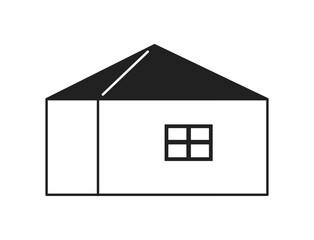 Poster - House monochrome flat vector object. Small residential building. Editable black and white thin line icon. Simple cartoon clip art spot illustration for web graphic design