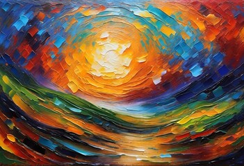 Poster - Bright color esoteric image. AI generative.