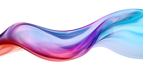 Poster - glossy multi colored flowing smooth wave shape, 3d rendering. generative ai