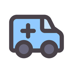 Canvas Print - ambulance flat line icon