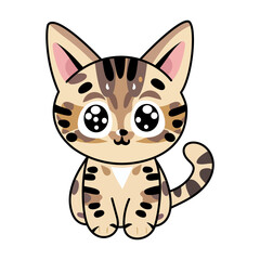 bengal cat cute kawaii vector illustration