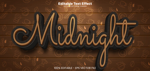 Wall Mural - Midnight style editable text effect in Vintage trend style