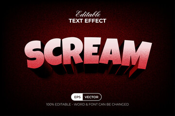 Poster - scream text effect grain texture style. editable text effect.
