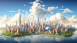 Fototapeta Fototapeta Londyn - World top biggest city image illustration, best city on the world - Ai generated