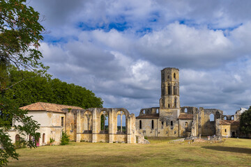 Canvas Print - Grande-Sauve Abbey, UNESCO site, Benedictine monastery near La Sauve, Aquitaine, Gironde, France