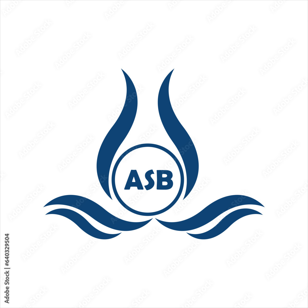 ASB letter water drop icon design with white background in illustrator ...