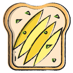 Sticker - Hand drawn Mango toast icon