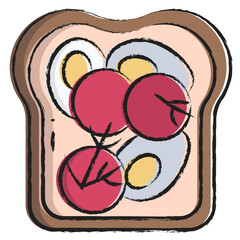 Sticker - Hand drawn toast icon