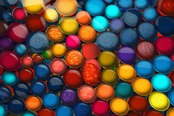 Aufkleber - The circles are meticulously layered and arranged, creating depth and visual interest. Generative AI technology.