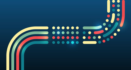 Fototapete - Structuring the flow of information. Data analytics concept. Sorting a large amount of data on a dark background. Big data visualization. Futuristic network or business analytics.
